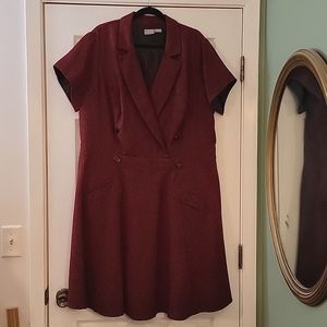 Eshakti red tweed double breasted dress sz 22/24